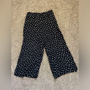 Madewell Black Polka Dot Cropped Wide-Leg Pants